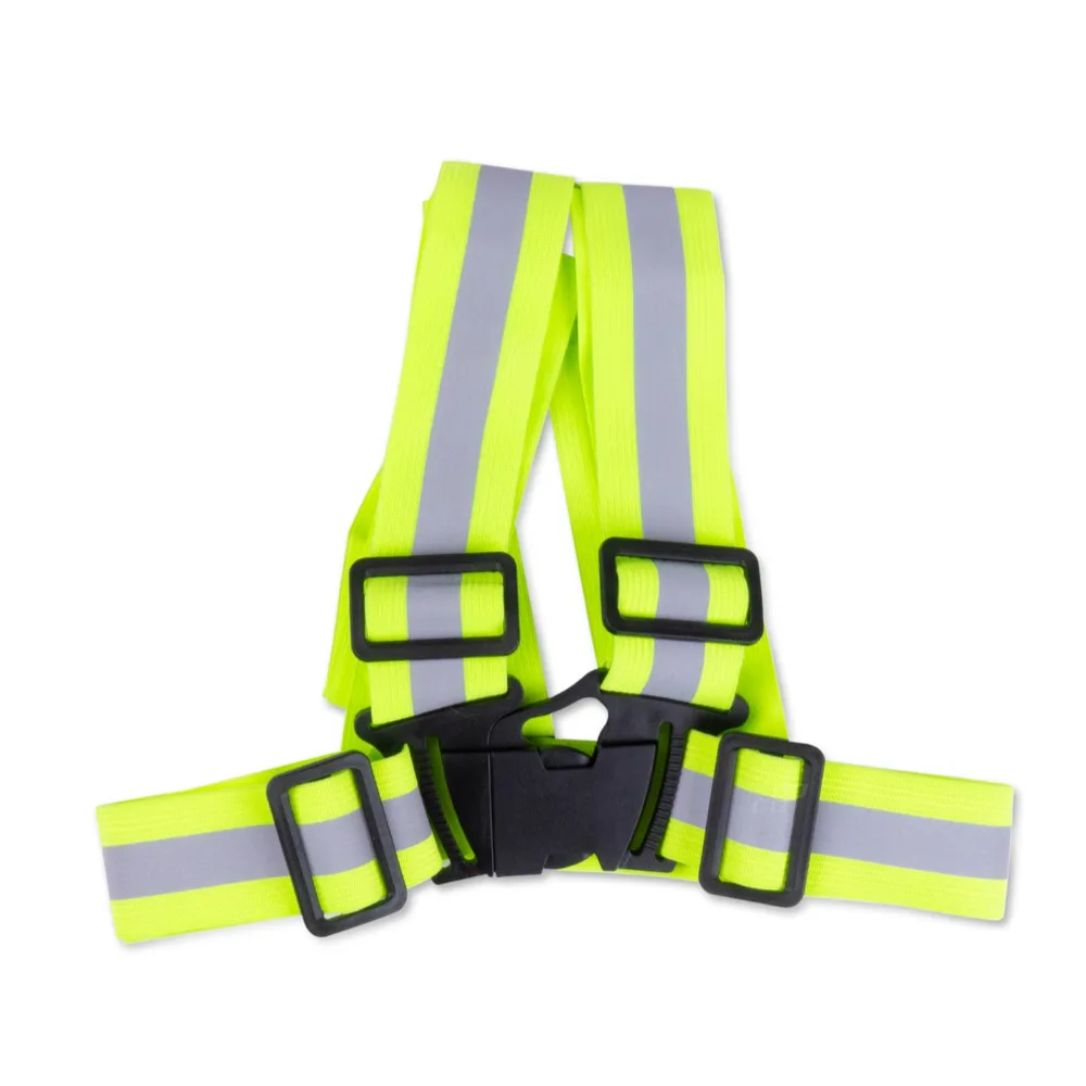 Ζώνη ασφαλείας ανακλαστική με χιαστί τιράντες φωσφοριζέ/πολυεστερικό