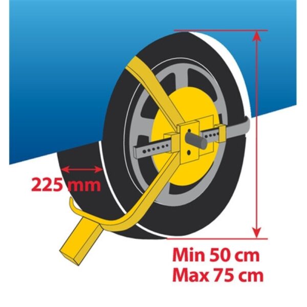 Αντικλεπτικό ρόδας αυτοκινήτου τροχού Wheel Clamp 13-18 inch - Image 5