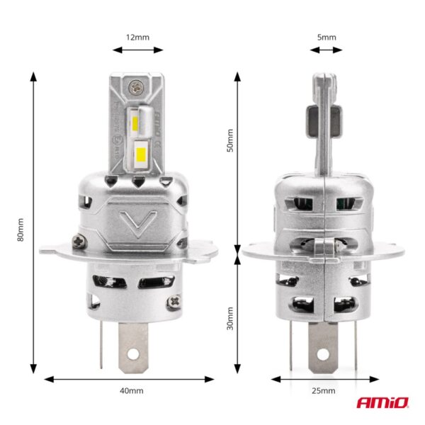 Λάμπες H4 10-16V 72W 6.500K 7920lm Led Can-bus (ανεμιστηράκι) X2 series Amio - Image 3