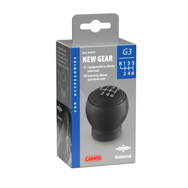 Κάλυμμα για πόμολο ταχυτήτων New Gear G3 σιλικόνης Universal μαύρο με 6 ταχύτητες Lampa - Image 4