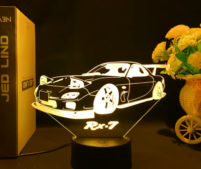 3D RX-7 night light Mazda RX-7 σε λειτουργία με 16 χρώματα, remote control και touch switch, ασφαλές για παιδιά, ιδανικό δώρο και διακόσμηση δωματίου
