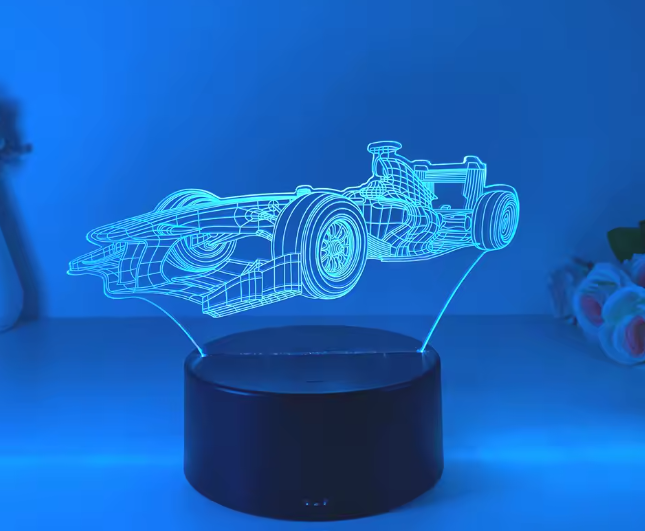3D LED φωτιστικό Formula 1 πολύχρωμο