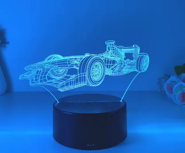 3D LED φωτιστικό Formula 1 πολύχρωμο
